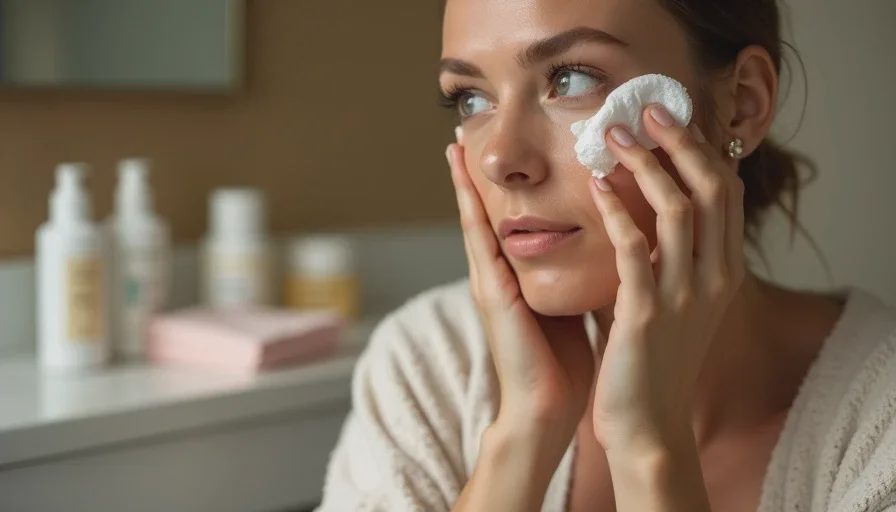 Micellar water cleanse after red-eye landing.
